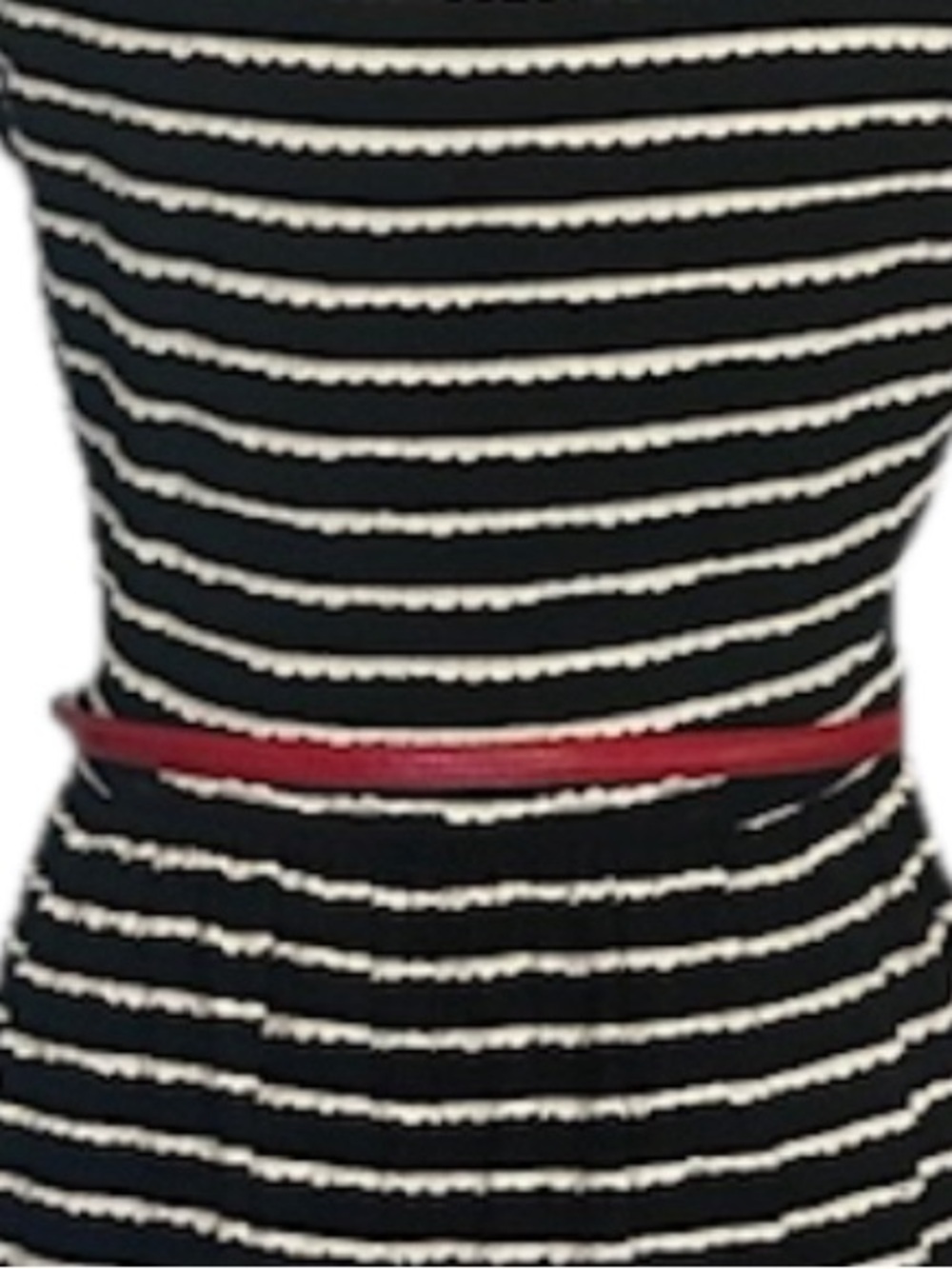 Jessica Howard Black White Striped Fit & Flare Scoop Neck Belted Dress 6 - Picture 5 of 5